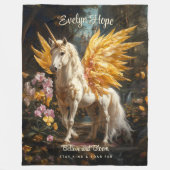 Klassiek schilderij Witte Pegasus met gouden vleug Fleece Deken (Voorkant)