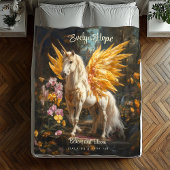 Klassiek schilderij Witte Pegasus met gouden vleug Fleece Deken