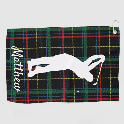 Klassiek Schots patroon "voor hem" Golfhanddoek (Horizontaal)