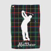 Klassiek Schots patroon "voor hem" Golfhanddoek (Voorkant)
