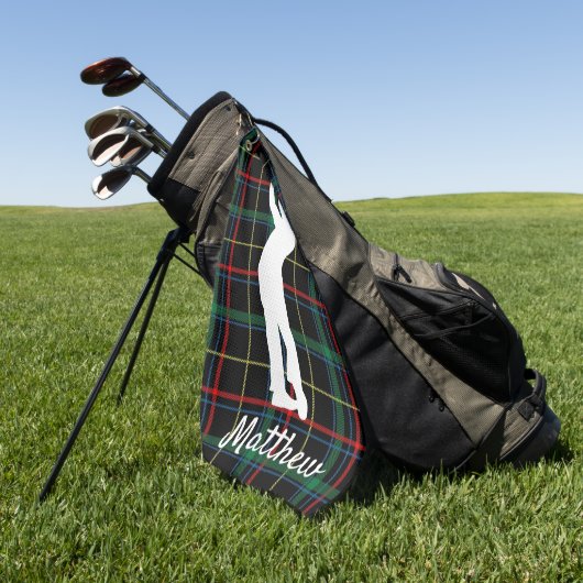 Klassiek Schots patroon "voor hem"  Golfhanddoek (Groen)
