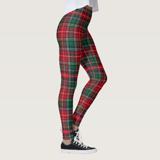 Klassiek Schotse Plaid Kerst Leggings (Rechts)
