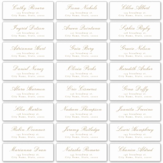 klassiek script bruiloft gast adres label (Voorkant)