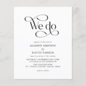 Klassiek script budget dat we uitnodigen voor wedd (Voorkant)