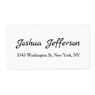 Klassiek Script Creative Plain Black & White Etiket