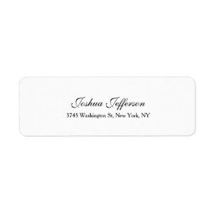Klassiek Script Creative Plain Black & White Etiket