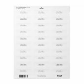 Klassiek Script Creative Plain Black & White Etiket (Full Sheet)