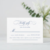 Klassiek Script Elegance Bruiloft RSVP Kaartje (Staand voorkant)