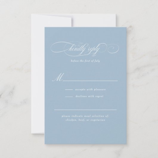 Klassiek Script Elegance Bruiloft RSVP Kaartje (Voorkant)