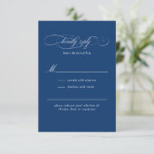 Klassiek Script Elegance Bruiloft RSVP Kaartje (Staand voorkant)