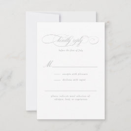 Klassiek Script Elegance Bruiloft RSVP Kaartje
