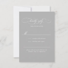 Klassiek Script Elegance Bruiloft RSVP Kaartje