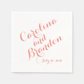 Klassiek script | Elegante bruiloft papieren serve Servetten (Voorkant)