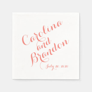 Klassiek script   Elegante bruiloft papieren serve Servetten