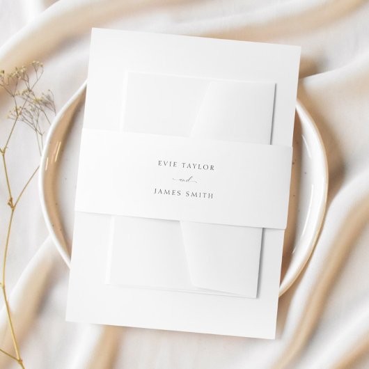 Klassiek script Elegante minimalistische bruiloft Uitnodigingen Wikkel