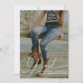 Klassiek Script Foto Modern Graduation Party Kaart (Voorkant)