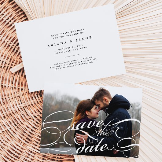 Klassiek script | Foto Opslaan Datum Kaart