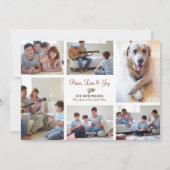 Klassiek script kwart kerst 7 Foto Collage Feestdagenkaart (Achterkant)