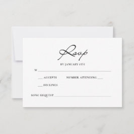 Klassiek Script Minimale kalligrafie Witte bruilof RSVP Kaartje