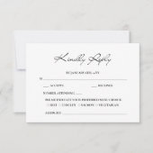 Klassiek Script Minimale kalligrafie Witte bruilof RSVP Kaartje (Voorkant)