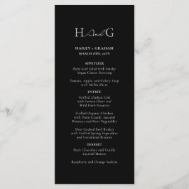 Klassiek Script minimalistisch monogram zwart brui Menu