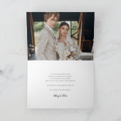 Klassiek Script Trouwfoto Dank u kaart (Binnen)