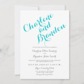 Klassiek script | Turquoise huwelijksuitnodiging Kaart (Voorkant)