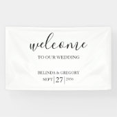 Klassiek script welkom huwelijksbord aan de muur  spandoek (Horizontaal)