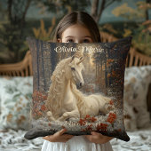 Klassiek Sepia Woud Eenhoorn Kasteel Sprookje Pony Kussen