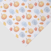 Klassiek Sinaasappel en blauw, herfstbladeren met  Tissuepapier (Detail)