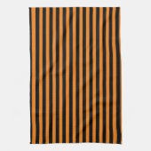 Klassiek Sinaasappel en zwart Vertical Stripes Theedoek (Verticaal)