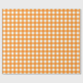 Klassiek Sinaasappel Gingham geruit patroon Cadeaupapier (Vlak)