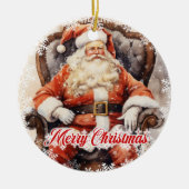 Klassiek  Sinterklaas zittend op een stoel Keramisch Ornament (Voorkant)