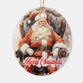 Klassiek  Sinterklaas zittend op een stoel Keramisch Ornament (Links)