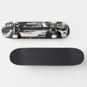 Klassiek skateboard voor zwarte en witte gevels (Horizontaal)