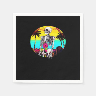 Klassiek skelet dat reikt vanuit Sunset Beach Servet