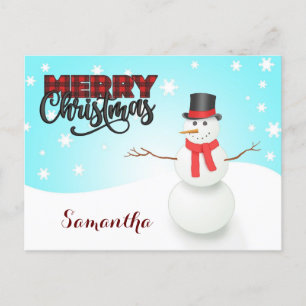 klassiek sneeuw man Kerst Feestdagenkaart