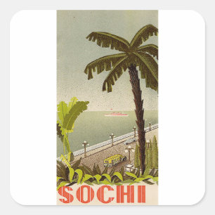 Klassiek Sochi Marine Station Fijne Kunst Reis Vierkante Sticker