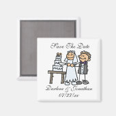 Klassiek sparen de Datum Magnet noemt trouwdatum Magneet (Voorkant / Achterkant)