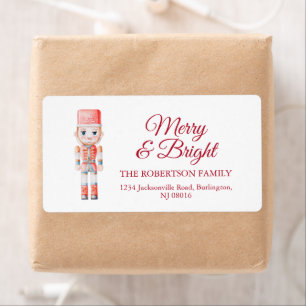 Klassiek speelgoedsoldaat kerst verzendlabel