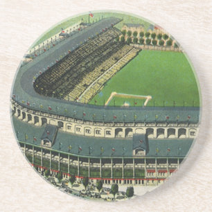 Klassiek sporthonkbalstadion, luchtfoto zandsteen onderzetter