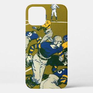 Klassiek sportvoetbalspel, gouden tegen blauwe tea iPhone 12 hoesje