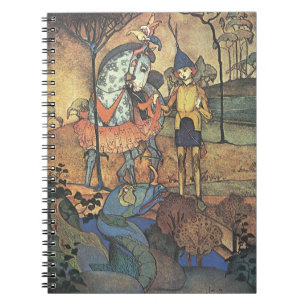 Klassiek sprookje, een dappere ridder en draak notitieboek
