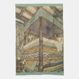 Klassiek sprookje, prinses en erwt, Edmund Dulac Theedoek