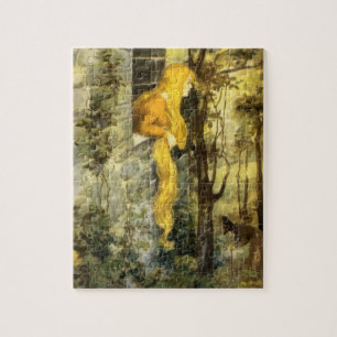 Klassiek sprookje, Rapunzel met lang blond haar Legpuzzel
