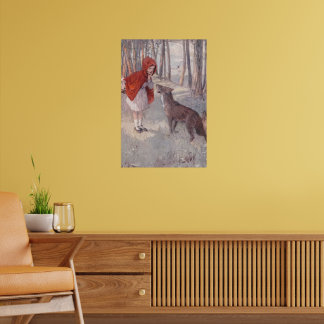 Klassiek sprookjesboek met Roodkapje Poster