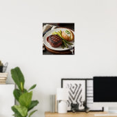 Klassiek Steakhouse Dinner Design Poster (Thuiskantoor)