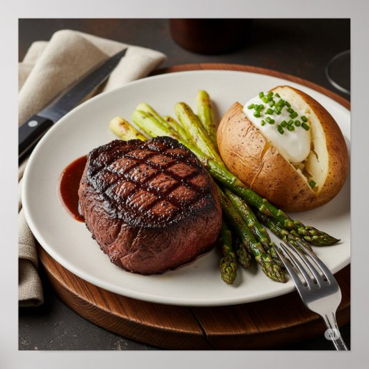 Klassiek Steakhouse Dinner Design Poster (Voorkant)