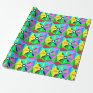 klassiek ster bloem inpakpapier