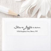 Klassiek Stijlvol Elegant Script Plain Zwart Wit Etiket (Insitu)